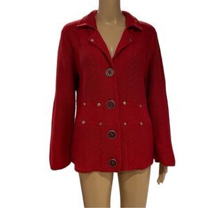 Chico’s Red Button-Up Women's Sweater size 2